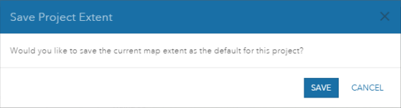 Save Project Extent window Save Project Extent window